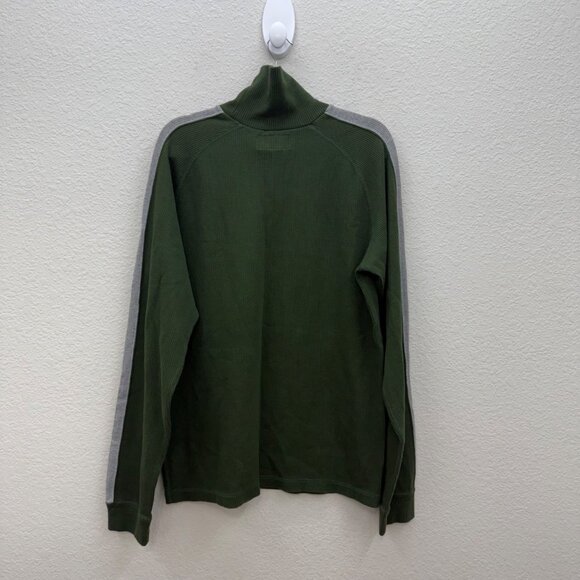 VTG Abercrombie & Fitch Y2K 90s Green Rib Long Sleeve Mock Neck Shirt Men XL NEW - Picture 6 of 8